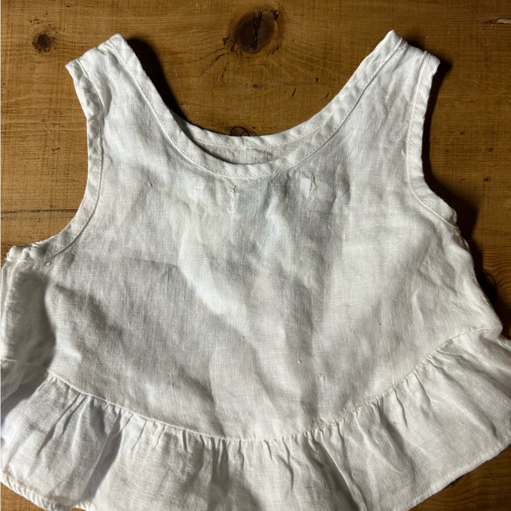 Girls Zara linen white top size 4/5 brand new!